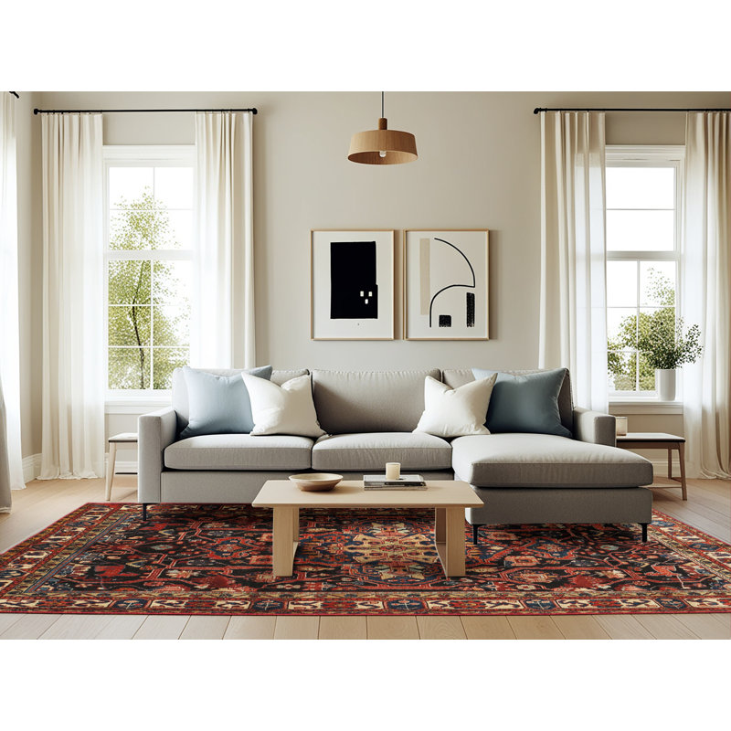 Tapis rouge à motif sud-ouest, Rectangle 6 pi x 9 pi
