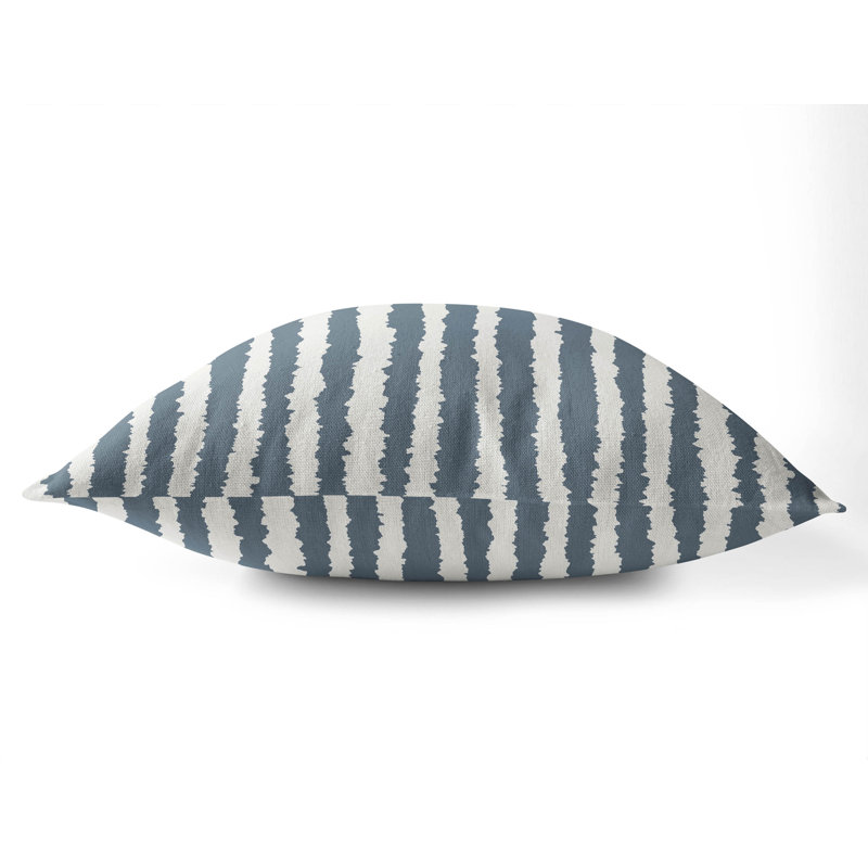 Coussin Long Gen, Rayures bleues, H 20 po x l 20 po