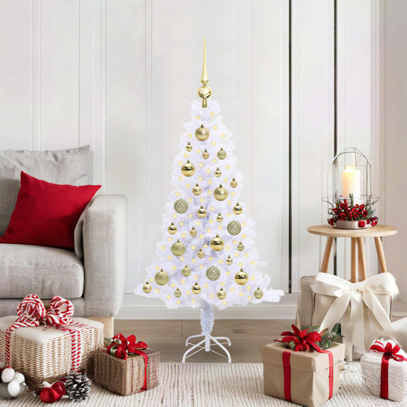 Lighted Artificial Christmas Tree, 120cm H, Gold