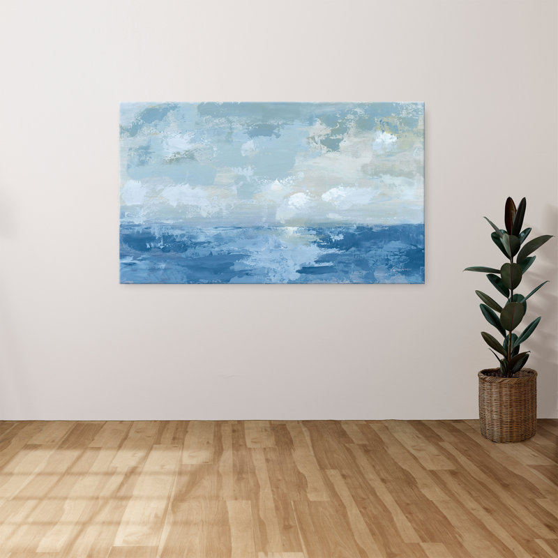 "Silver Blue Sea" par Pamela Munger, reproduction sur toile, H 18 po x l 30 po