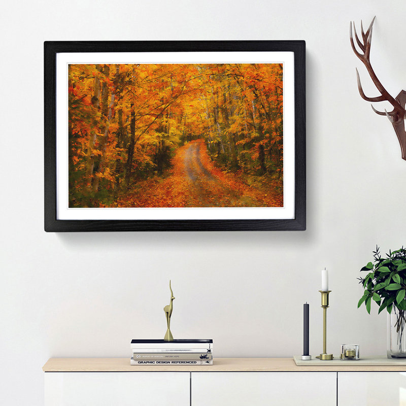 Heading into the Forest - Picture Frame Painting Print, Black Framed, 33cm H x 45cm W x 2cm D