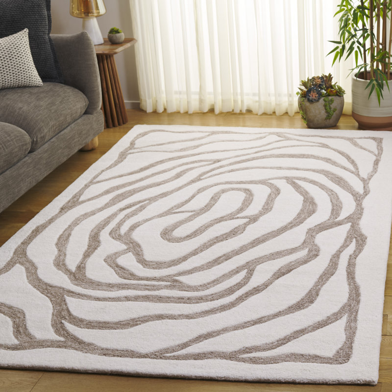 Metro 951, laine 80% touffetée à la main; Tapis abstrait 20% coton, Rectangle de 5 pi x 8 pi