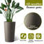 Grand pot à fleurs en polypropylène durable de style brun moderne pour la maison et le jardin