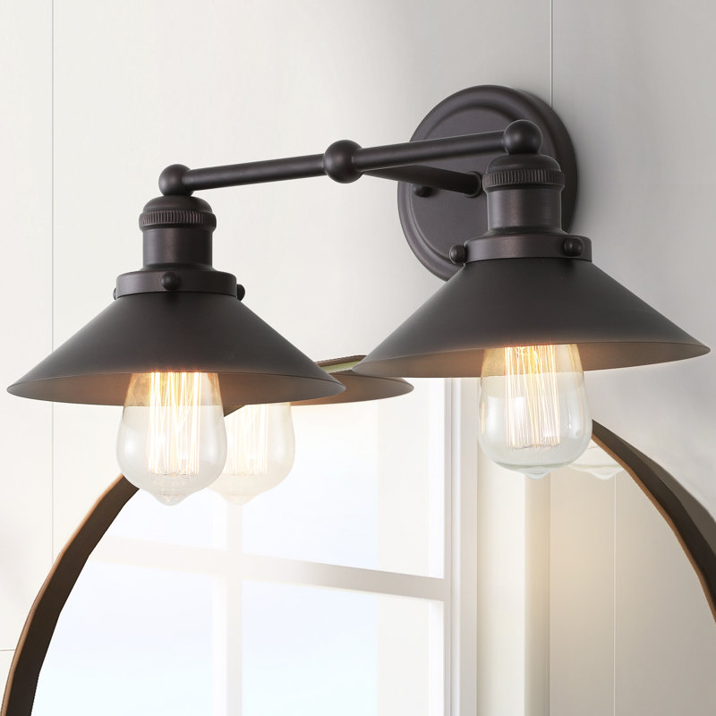 Bagatelle Industrial Farmhouse Metal Vanity Light, Oil Rubbed Bronze, 2