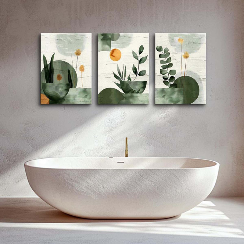3 Piece Wrapped Canvas Print, 60 cm H x 40 cm W