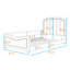 Twin Upholstered Platform Bed with Striped Headboard-1388872578