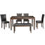 Ensemble de table de salle à manger 6 pièces avec banc et chaises de style rustique campagnard-2076301282-2076301280-2076301286