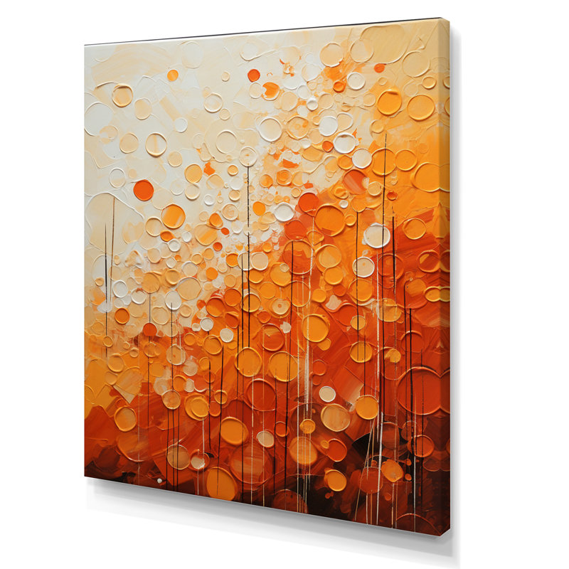 «Tangerine Tango IV», art abstrait sur toile, Toile tendue, H 32 po x l 24 po x P 1 po