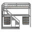 Lit mezzanine simple avec deux commodes, bureau et bande lumineuse-1404590380