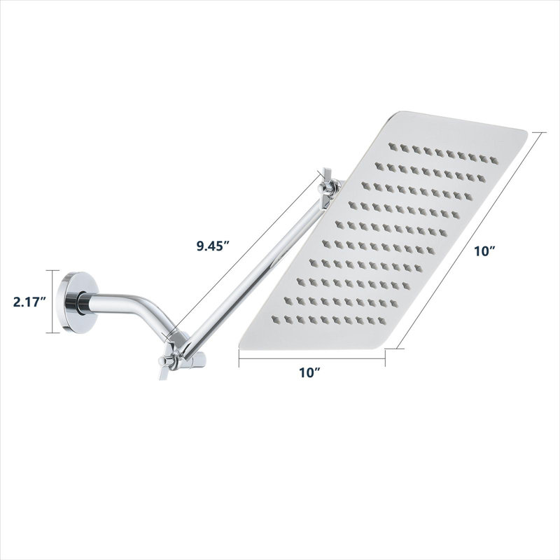 TOPCRAFT 10” Stainless Steel Rain Shower Head, Chrome