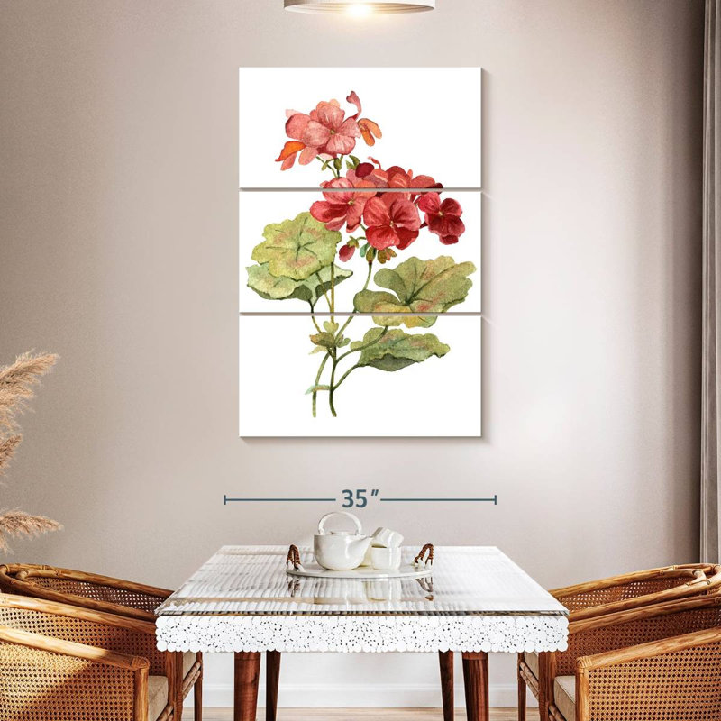 Scarlet Geranium, 50" H x 32" W