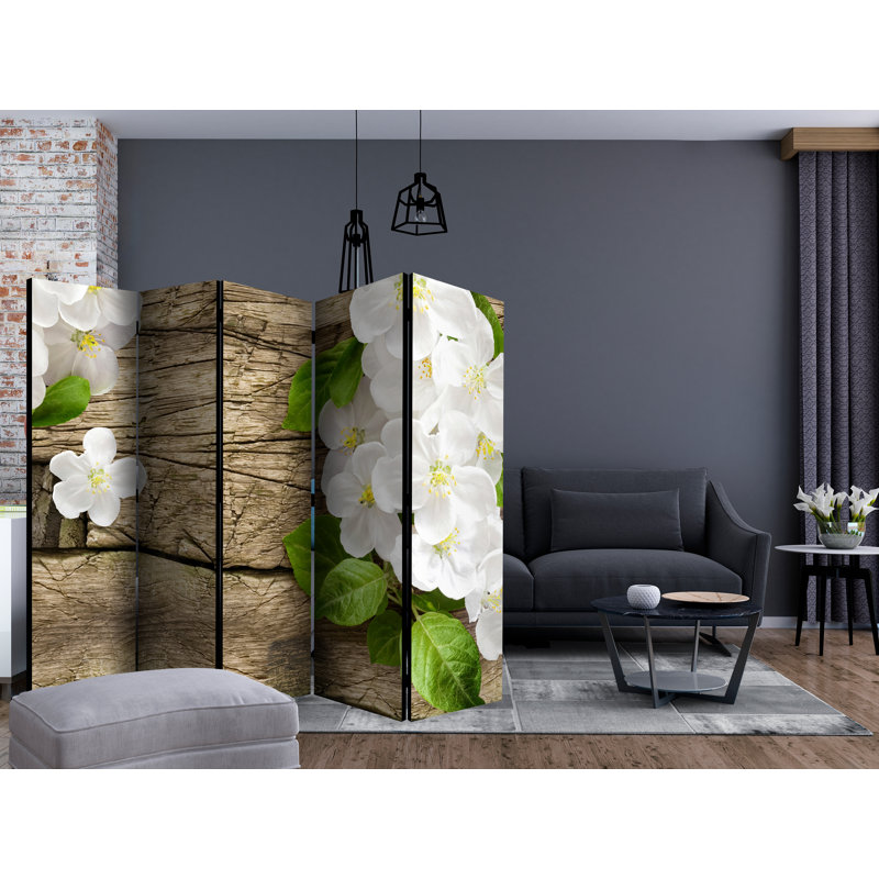 Crewellwalk 225cm W x 172cm H 5 - Panel Solid Wood Folding Room Divider