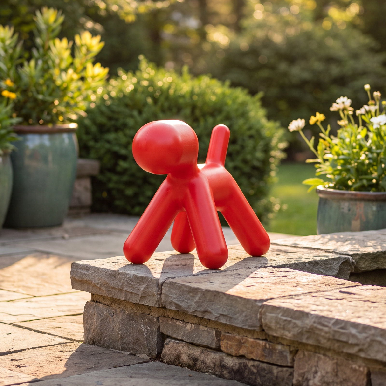 Pangea Home Lanclos Weather-Resistant Dog Statue, Red, Small