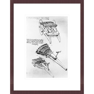 Drawings of Multi-barreled Guns by Leonardo da Vinci -Framed Giclee Print