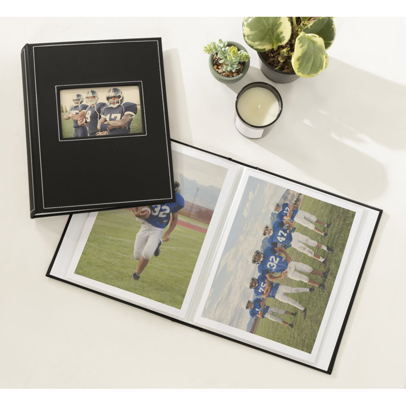 Gray Faux Leather Debossed Photo Album Set, 11.75" x 9.5"