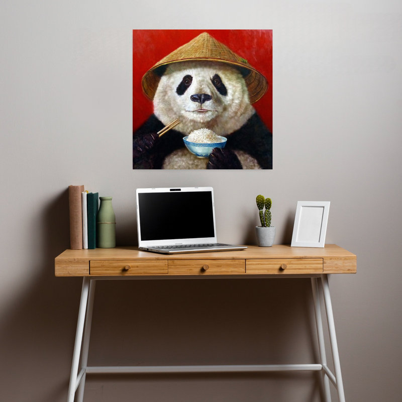 Panda contemporain, art urbain, H 18 po x l 18 po