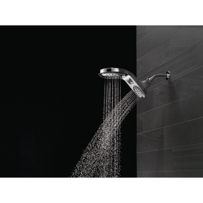HydroRain Multi Function Adjustable Dual Shower Head, Chrome