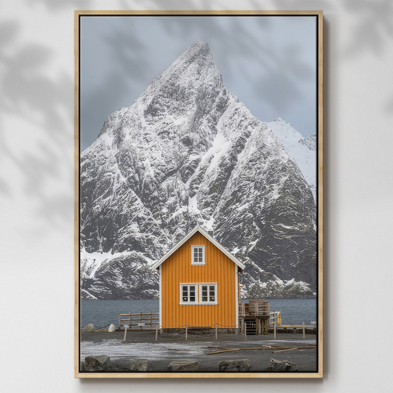 Le village jaune III, H 25 po x l 17 po x P 1,5 po, Encadré naturel