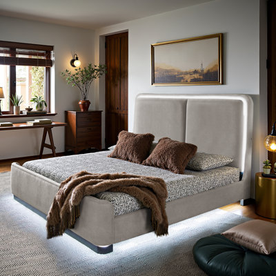 Lit plateforme tapissier en tissu Ingomber 
