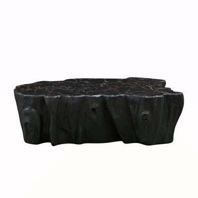 48.62 Inch Unique Shape Coffee Table, Sturdy Fiberglass Tea Table