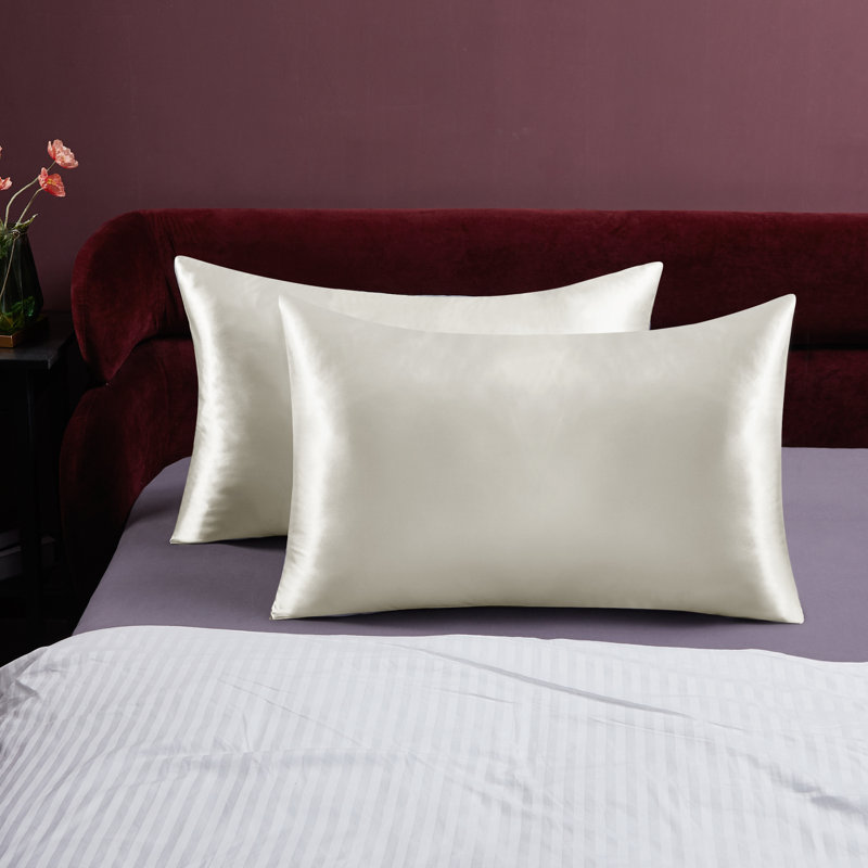 Silk Satin Soft Pillowcases 2 PCS(Cover Only), 20'' x 30'', Khaki