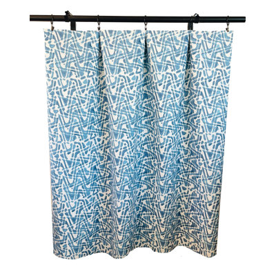 Indigo Dark Aqua Blue Geometric Chevron Curtains