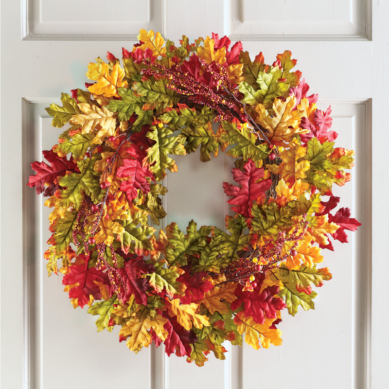 Couronne de feuilles automne récolte de 22 po