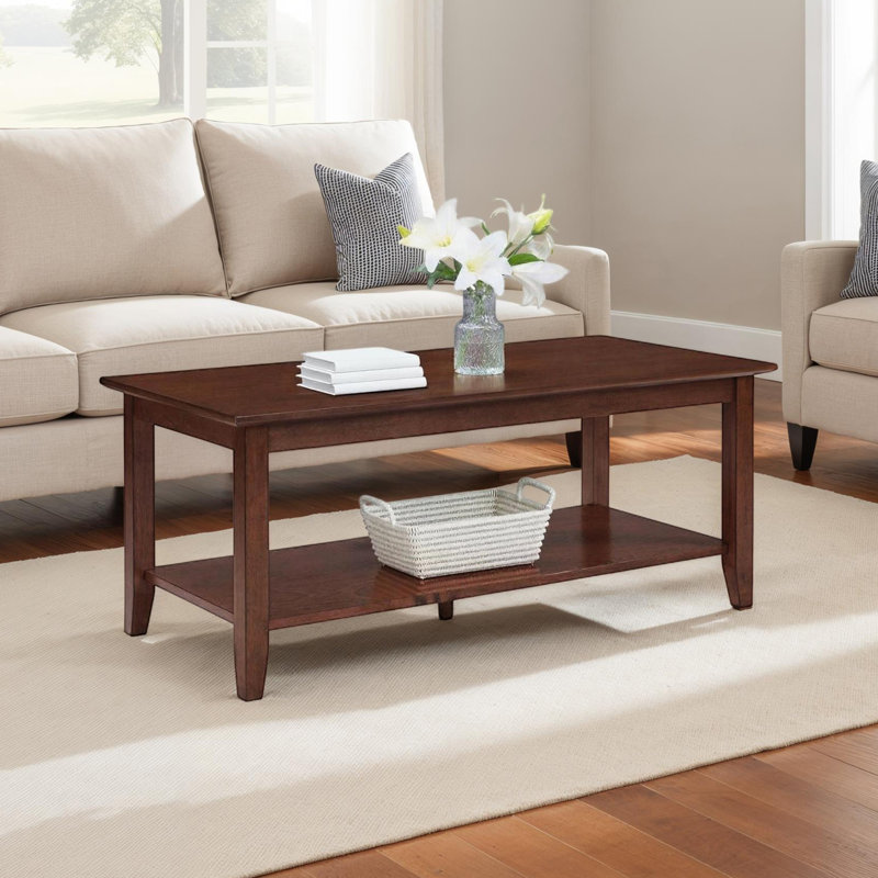 Winston American Heritage Rectangle Coffee Table with Shelf, Espresso