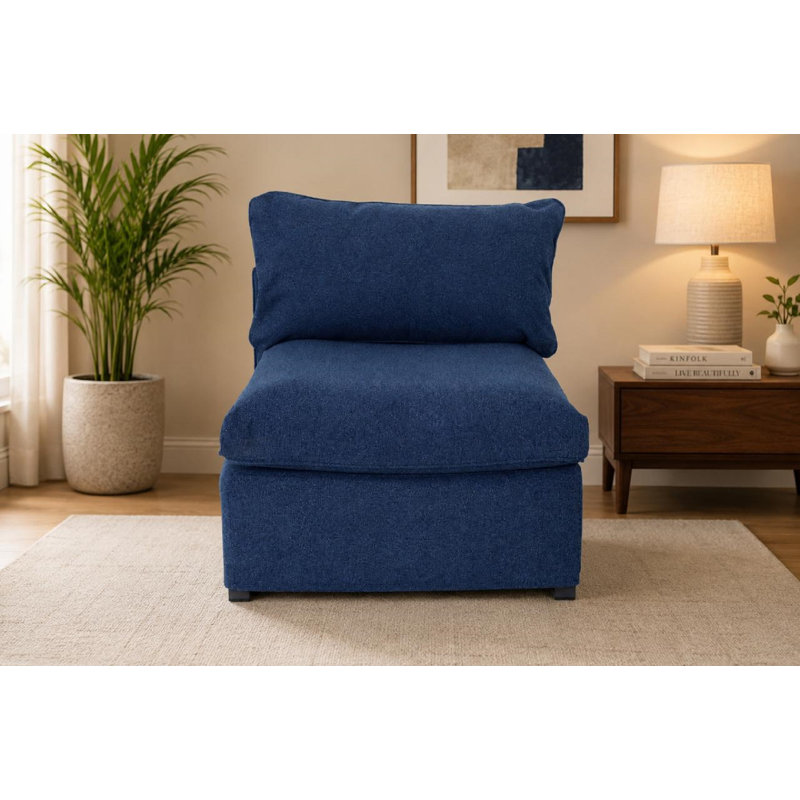  Chaise sans accoudoirs bleu marine