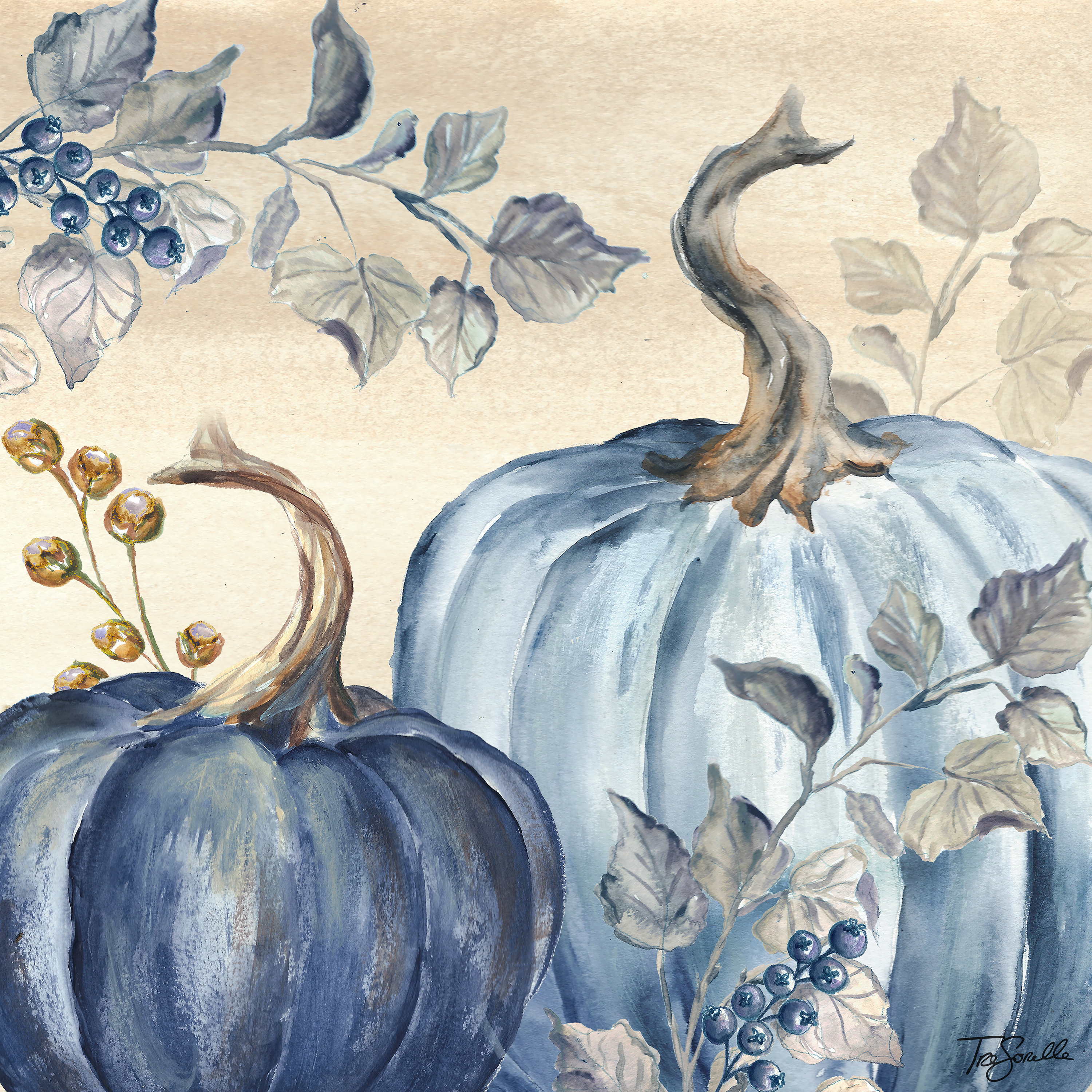 Laurel Foundry Modern Farmhouse® Bodie Pumpkin Blues II by Tre Sorelle Studios & Reviews | Wayfair