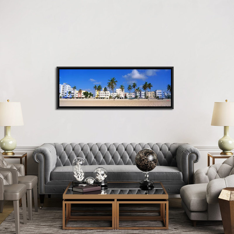«Miami Beach, Florida», reproduction de photo sur toile, H 20 po x l 60 po x P 1,5 po, Toile avec cadre noir