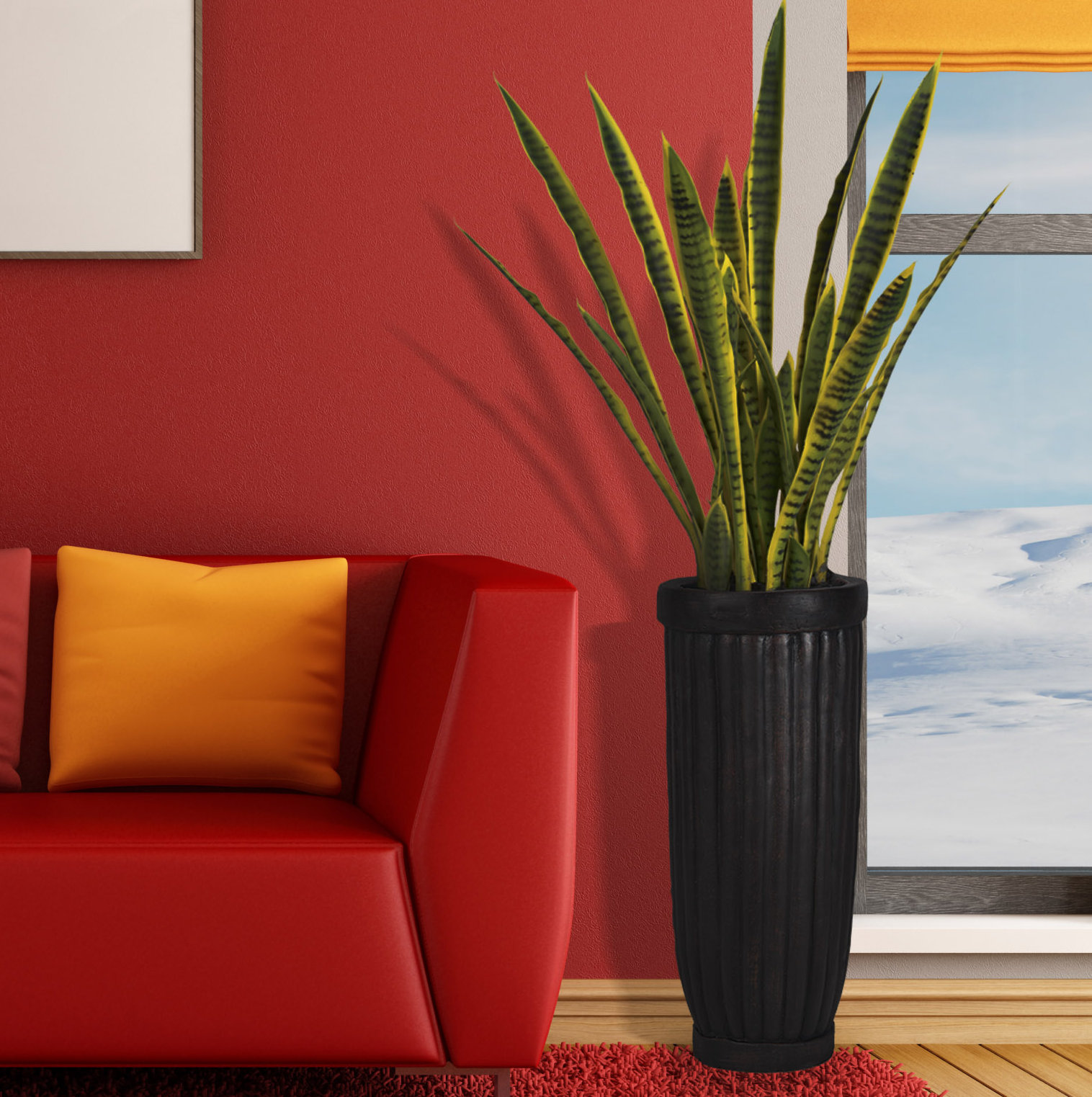 Laura Ashley Panama 35'' Artificial Snake Plant in Planter & Reviews