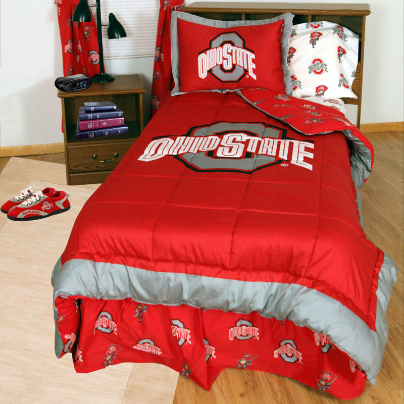 NCAA Sateen Comforter, King Comforter + 7 Additional Pieces, Ohio State