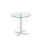 Table de salle à manger en verre trempé - Structure en métal mince, conception peu encombrante pour la maison et le bureau-1265223586