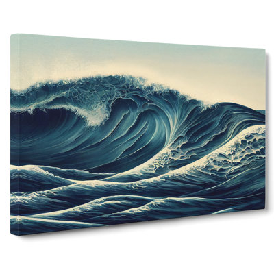 Futuristic Ocean Wave - Wrapped Canvas