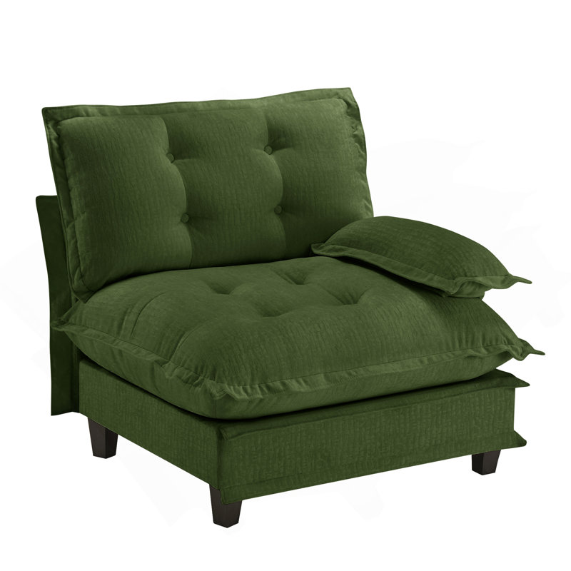 Canapé 73 RSF en chenille - vert, Orienté à droite, Vert