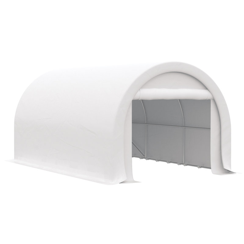 10' X 16' Carport, Heavy Duty Portable Garage Storage Tent With Large Zippered Door, Anti-Uv Pe Canopy Cover For Car, Truck, Boat, Motorcycle, Bike, Garden Tools, Outdoor Work,