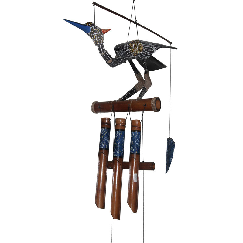 Aurora Black and Blue Bamboo Bird Wind Chime