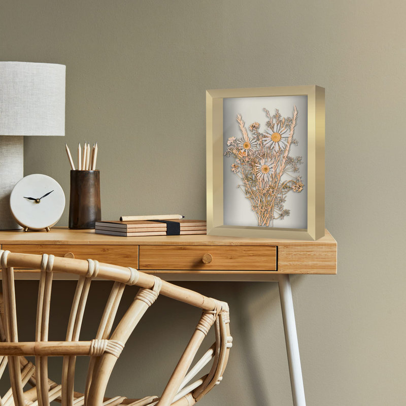 11X14 Shadow Box Frame With Shatter-Resistant Glass - Silhouette Collection - Large Shadow Box Display Case For Tabletop And Wall Display - Gold With Soft Felt Back