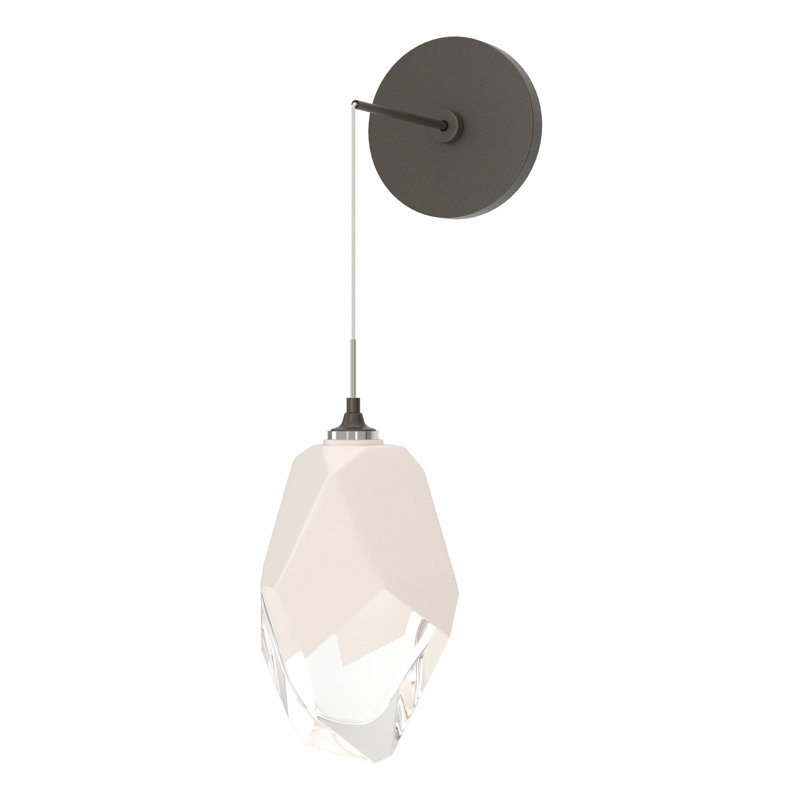 Chrysalis Steel Armed Sconce, Dark Smoke, 11.6" H x 6.1" W x 7.6" D, White