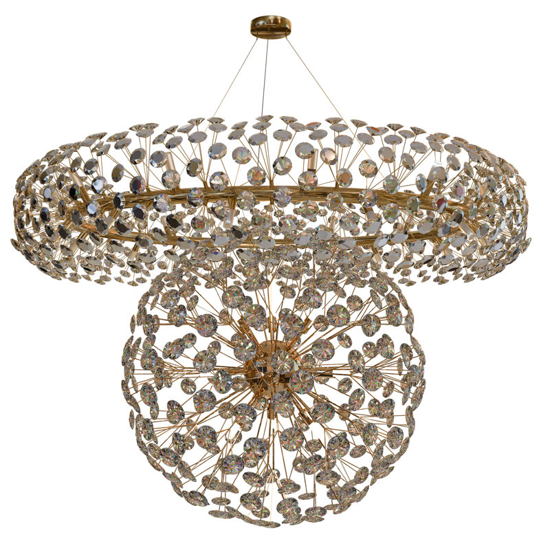 Guffey Crystal Chandelier with 29 Accents – Modern K9 Crystal Pendant Light Ceiling Fixture for Hallway, Bedroom, Kitchen, Living Room & Dining Room