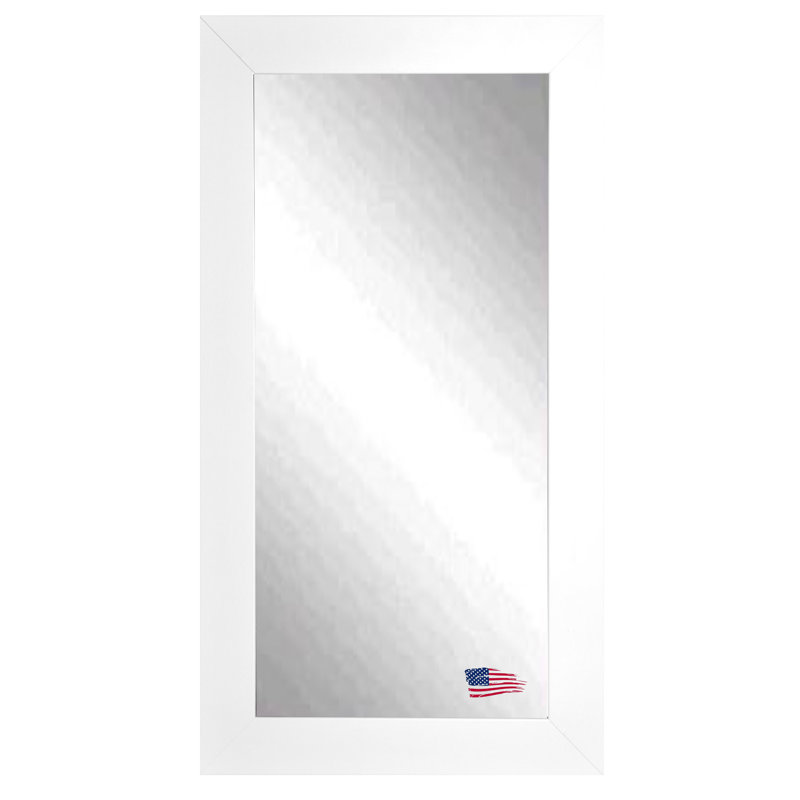 Miroir mural blanc satin grand rectangulaire