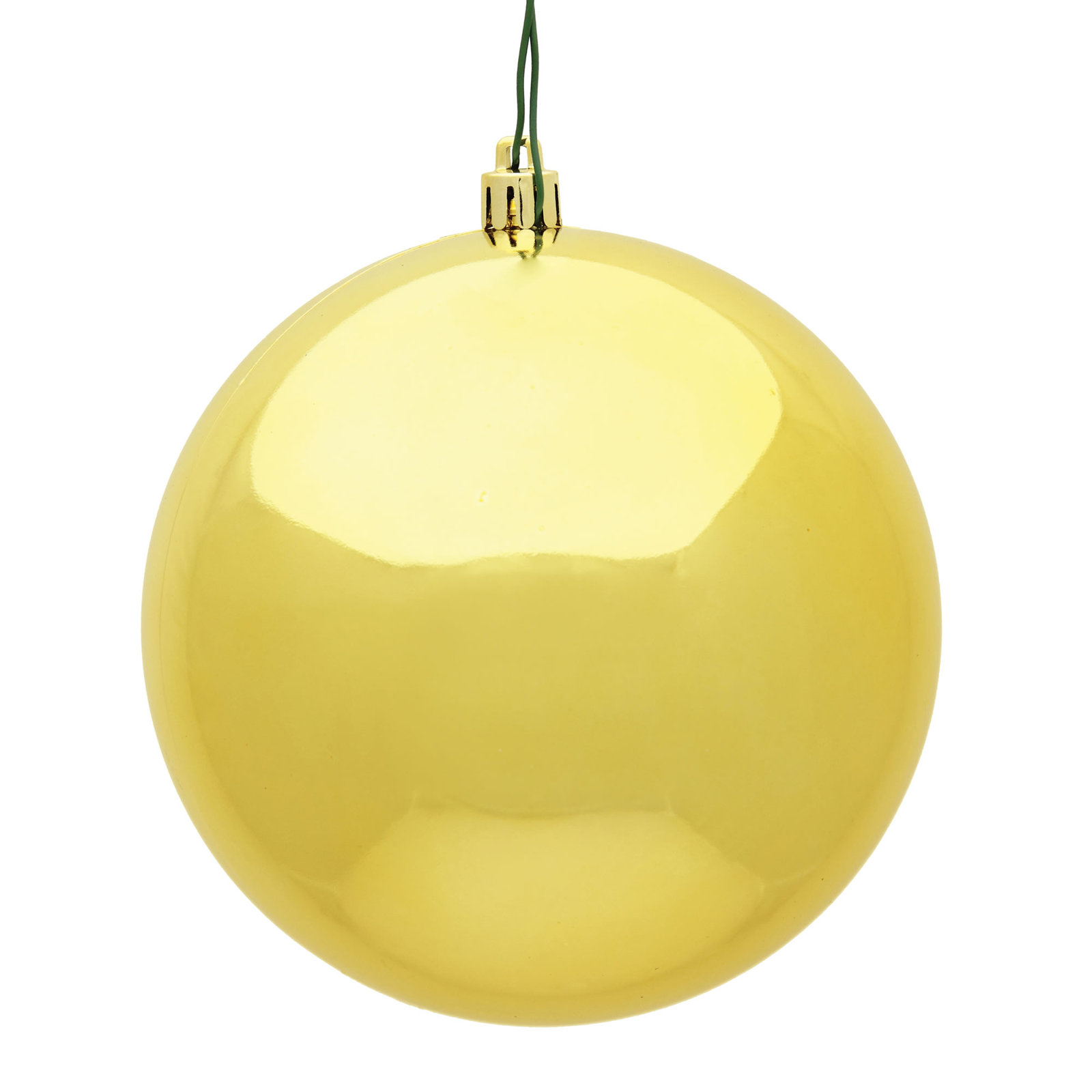 Holiday Décor Ball Ornament, Honey Gold Shiny, 3" H x 3" W x 3" D