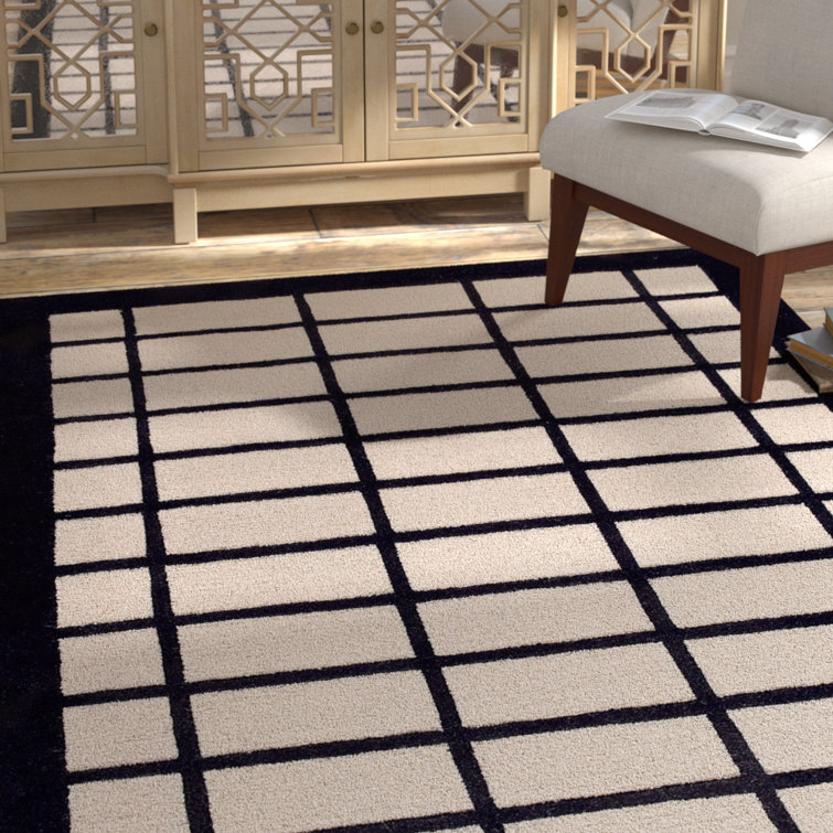 Tapis blanc / gris anthracite Makhi