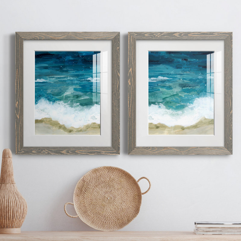 Shatter Waved I - ensemble de 2 peintures encadrées, H 24 po x l 36 po x P 1,5 po, Blanc