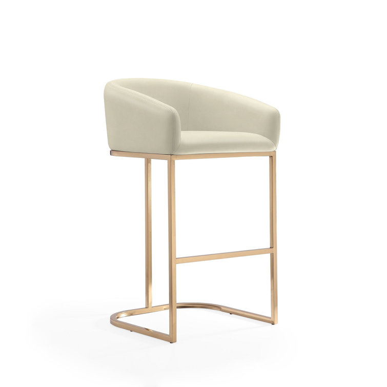 Lioba Upholstered Counter Stool with Metal Frame