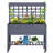 41" Raised Garden Bed With Trellis On Wheels, Wooden Elevated Planter Box With Legs And Bed Liner, For Flowers, Herbs & Vegetables, Gray
