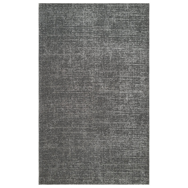 Tapis gris en chenille / acrylique / coton Calana, Rectangle 4 pi 5 po x 6 pi 7 po