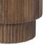Table d'appoint ronde Mid-Century moderne en bois massif et marbre avec rangement - Noyer et blanc-129461707