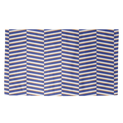 Rayures fracturées bleu/beige Tapis décoratif